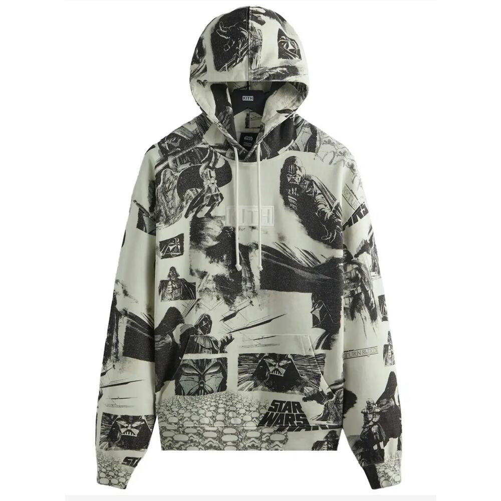Kith x STAR WARS Darth Vader Illustration Hoodie "Waffle" size M